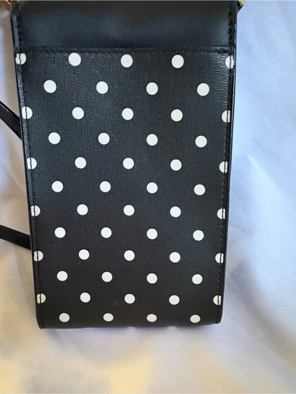 kate spade Black and White Polka Dot Crossbody with Red Bow